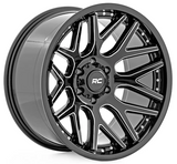 Rough Country 95 Series Wheel (Machined One Piece| Gloss Black| 20x10| 5x5| -19mm) (95201018M)-Main View