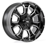 Rough Country 93 Series Wheel (One Piece| Machined Black| 20x10| 6x5.5/6x135| -18mm) (93201012)-Main View