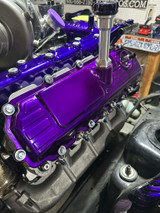 Street Built Performance Billet Oil Fill Tube for 1994.5-2007 Ford 7.3L/6.0L Powerstroke  - Installed Purple