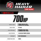 D&J Precision Heavy Hauler Long Block Engine Dodge/Ram 6.7L Cummins 2013-2018 - Stats