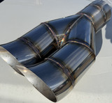 BP Stainless Steel Tear Drop Dual Shotgun Exhaust Tip - Universal - Top