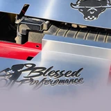Blessed Performance HD Aluminum Air Deflector for 1991-1997 Ford 7.3L Powerstroke  F250/F350/F450/F550 - Logo Close View