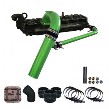 Pusher 3.5" MEGA Intake System with Cross Air 1998.5 to 2002 5.9L Cummins (PDC9802MCA)-Main View