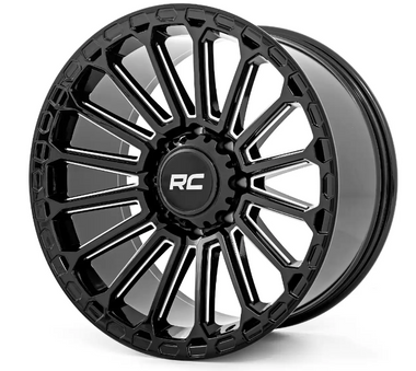 Rough Country 97 Series Wheel (One Piece| Gloss Black| 17x9| 5x5| -12mm) (97170918)-Main View