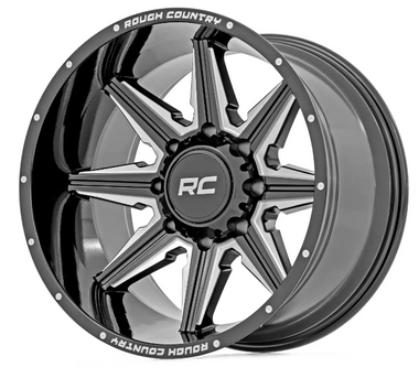 Rough Country 91M Series Wheel (One Piece| Gloss Black| 20x12| 8x180| -44mm) (91201206M)-Main View