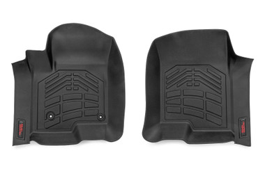  Rough Country Sure-Fit Floor Mats FRONT for 2019 to 2024 Chevy/GMC 1500/2500HD/3500HD (SM2161)
