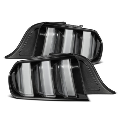  Alpharex NOVA-Series Prismatic LED Tail Lights Black-Clear for 2015 to 2023 Ford Mustang (655020) Main View