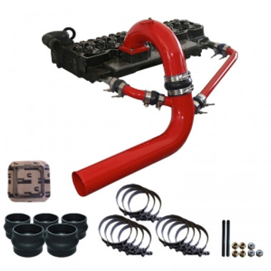 Pusher 3.5" MEGA Intake System with Cross Air 2003 to 2007 5.9L Cummins (PU24VMCA)-Main View