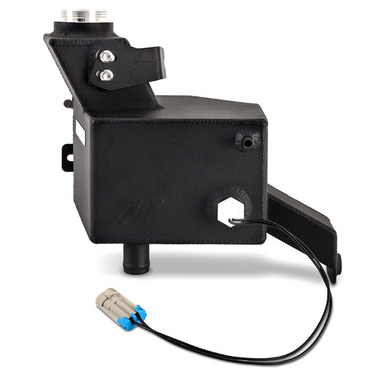 Mishimoto Wrinkle Black Aluminum Degas Tank 2013-2018 Dodge Ram 6.7L Cummins  - Main View