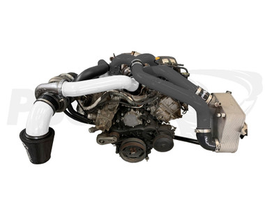Pusher Compound Turbo System for 2015 to 2016 Ford F250/350 6.7L Powerstroke Super Duty - White