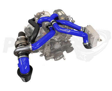 Pusher F5 Compound Turbo & Intake System for 2015 to 2016 Ford F250/350 6.7L Powerstroke Super Duty - Blue