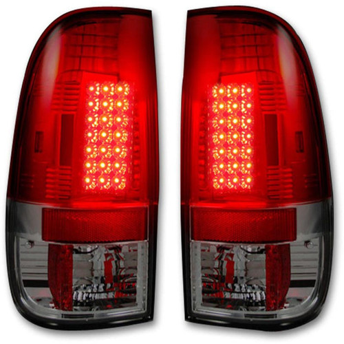 Recon Red LED Tail Lights 2008 to 2016 Ford Super Duty (REC264176RD)-Light View