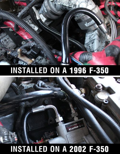 DieselSite HPOP High Pressure Lines- 1994-2003 Ford 7.3L Powerstroke (DS:HPOL73)-  Installed View