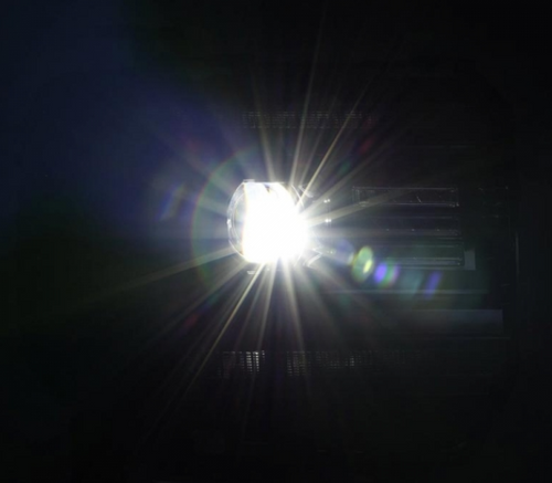 AlphaRex LUXX Series Alpha Black LED Projector Headlights 2015 to 2018 Sierra 2500HD/3500HD (880614)-Light View