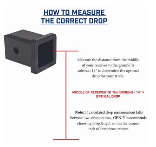 GEN Y Hitch Mega Duty 21K Drop Hitch W/Dual Ball 9" Drop (Universal 2.5" Shank 21,000 LB Towing Capacity) 3,000 LB Tongue Weight (GH-614)-Informational View