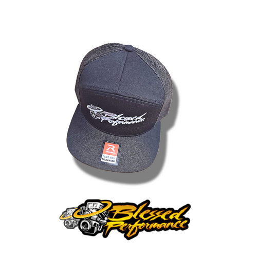 Blessed Performance Grim Reaper Black on Black Modern Logo Snapback Flat Bill (BPMLSNAP)