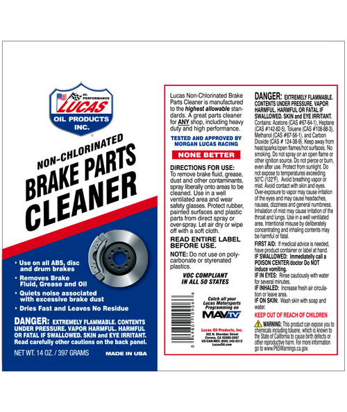 Lucas Oil Non-Chlorinated Brake Parts Cleaner