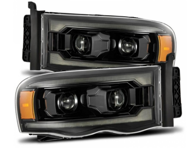 AlphaRex LUXX Series Alpha Black LED Projector Headlights 2003 to 2005