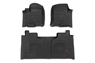Rough Country Sure-Fit Front Floor Mat – For Chevy Silverado/GMC Sierra (2019-2025, Bench Seat)