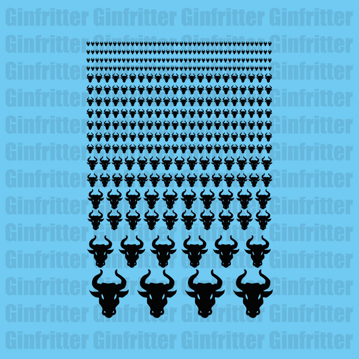 マルサン ヘドラ 350 BULL-MARK inspiredYellowGID Bulls Head Chapter Marking Waterslide Decal / Transfers