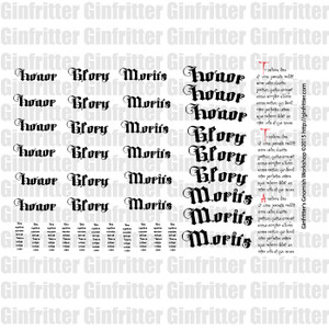 WARSRP009 Large Scale Gothic Scripts and Scrolls #3 Waterslide Decals