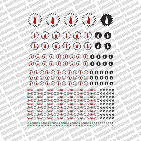 Bloody Buzzsaw Chapter Markings Waterslide Decal / Transfers