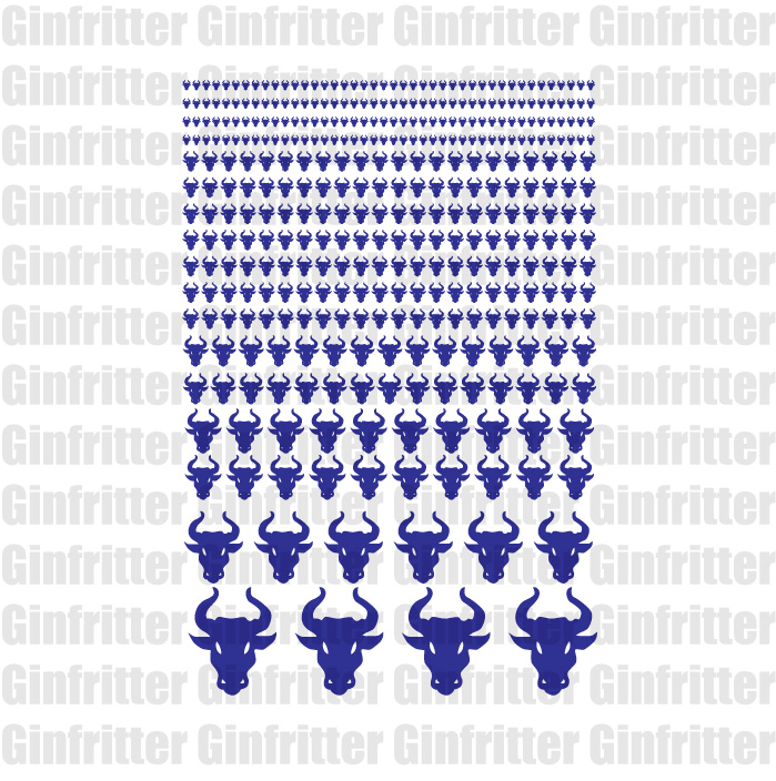 Bulls Head Chapter Marking Waterslide Decal / Transfers