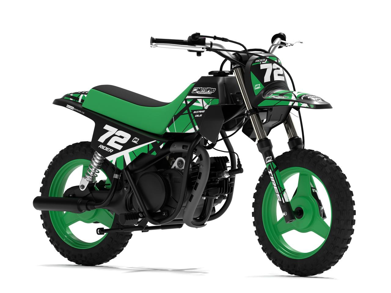Yamaha PW50 Eruption Green Graphics kit | Motopro Graphics Yamaha PW50 Eruption Green Graphics kit | Motopro Graphics