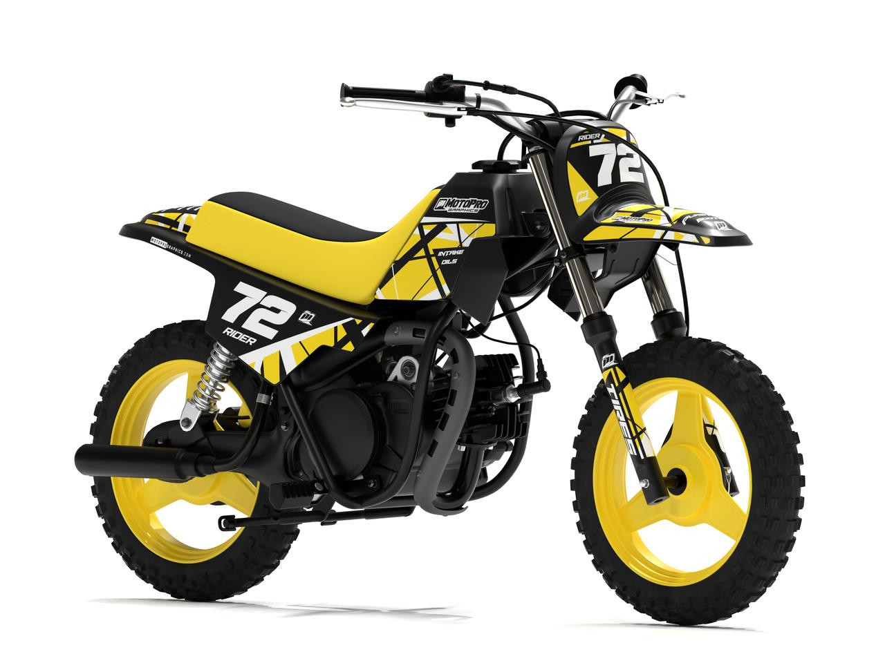 Yamaha PW50 Eruption Yellow Graphics kit | Motopro Graphics