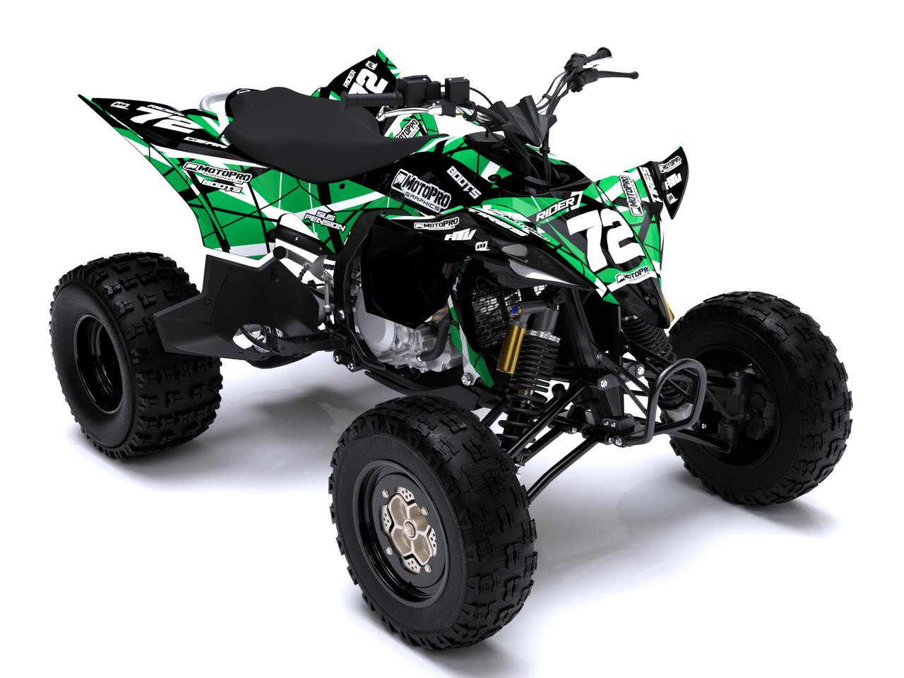 custom Yamaha Yfz 450r Graphics Eruption Green | Motopro Graphics