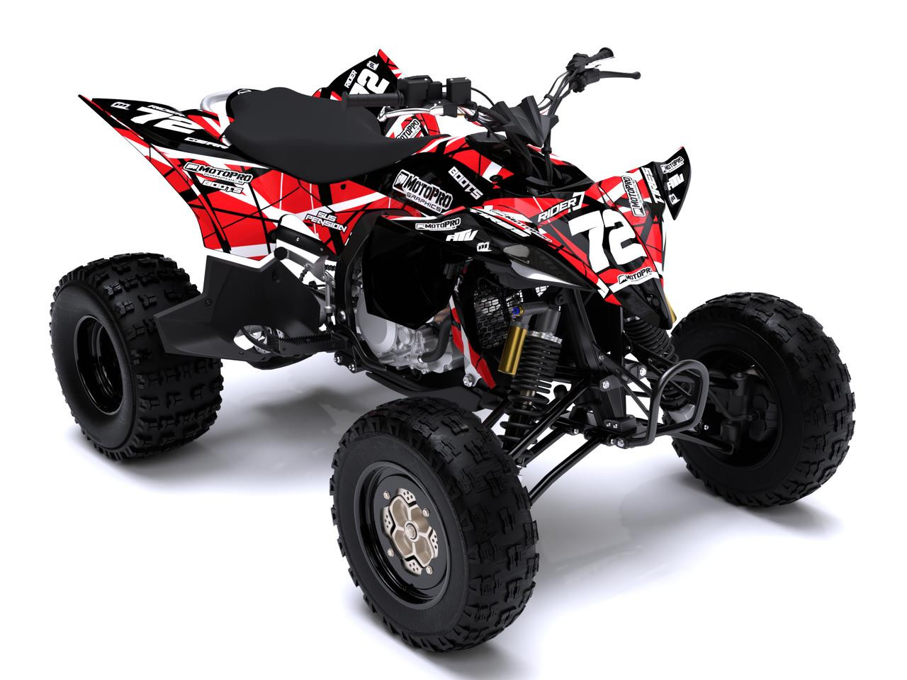 YFm&m's 赤 Custom Yamaha Yfz 450r Graphics Eruption Red | Motopro Graphics