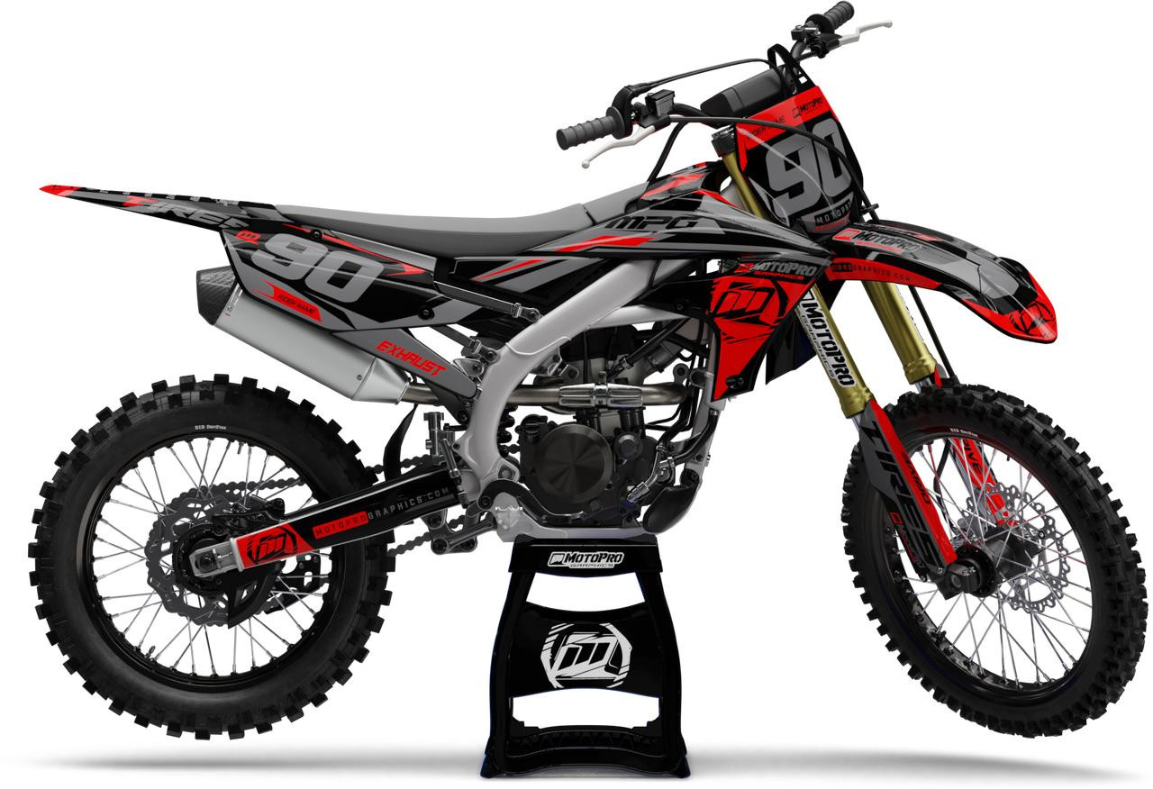 YAMAHA 赤 タンク グラフィックデザイン Custom Yamaha Dirt Bike Heet Red Series Graphics - FREE SHIPPING