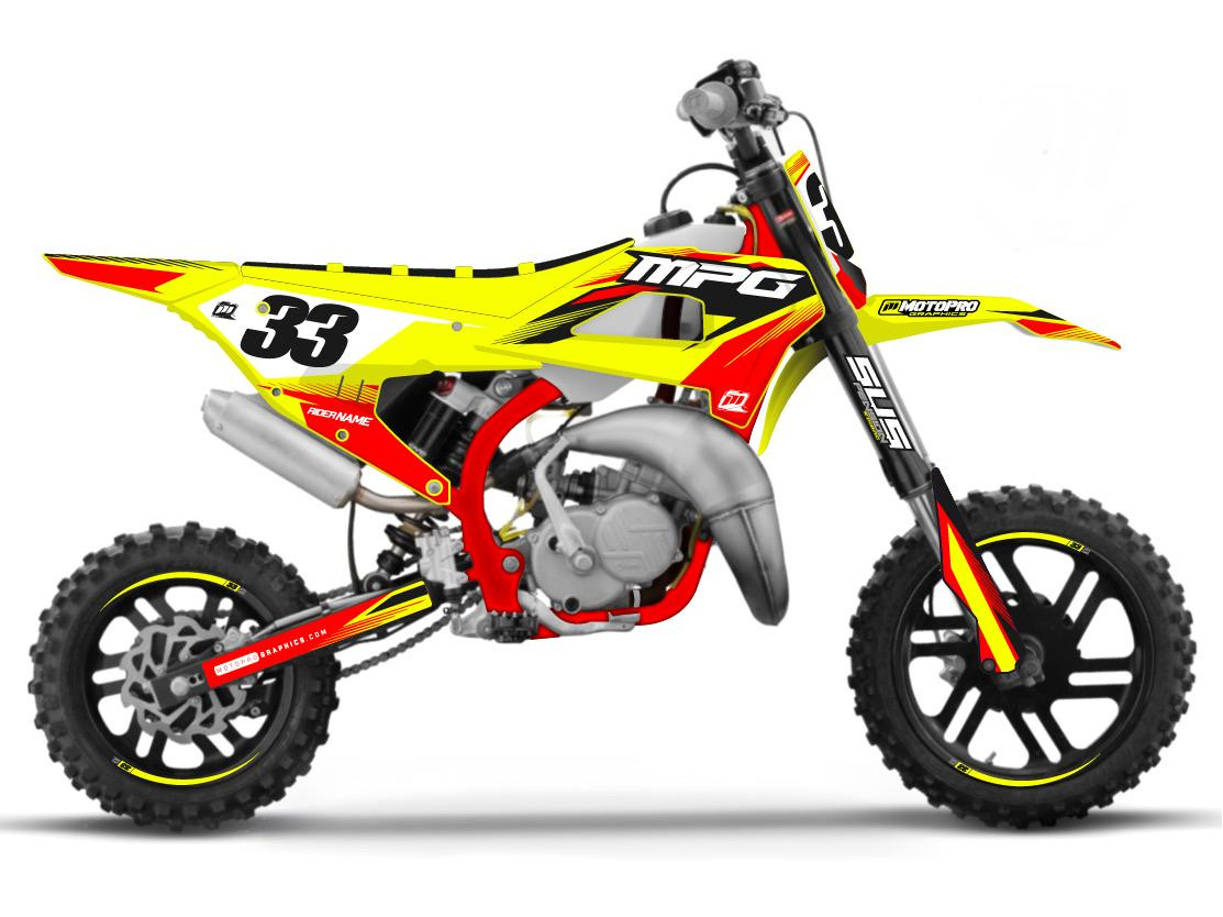 Custom Cobra Dirt Bike ONYX Red Yellow Graphics Set - MotoPro Graphics