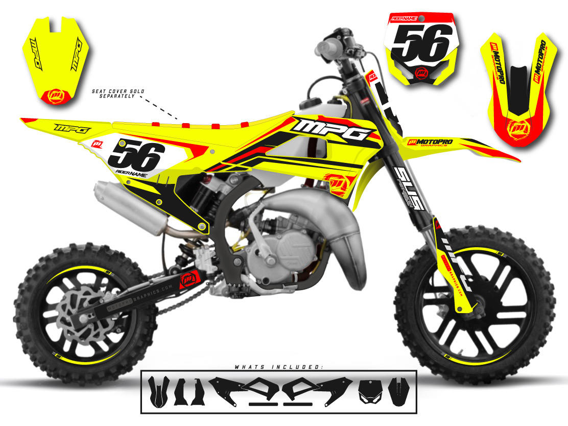 Custom Cobra Dirt Bike YELLOW RED HEET Series Graphics Set