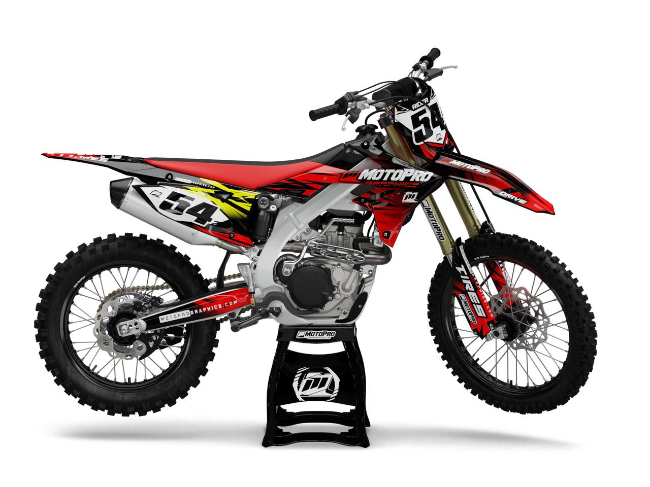 Custom Suzuki Dirt Bike BLITZ RED Series Graphics - FREE SHIPPING