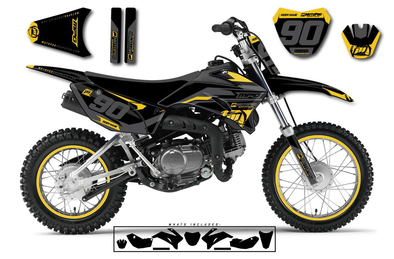 Custom Yamaha TTR110 Pit Bike HEET MUSTARD Series Graphics - FREE