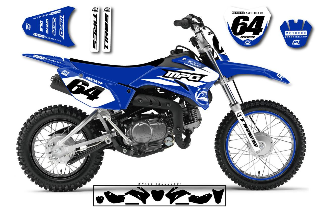 Yamaha TTR110 Pit Bike NEXT BLUE Series Graphics - FREE SHIPPING 