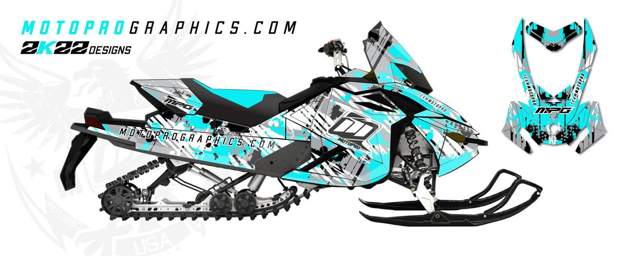 Ski-Doo MXZ E-TEC Snowmobile Full Sled Graphics Wrap - ZOOM