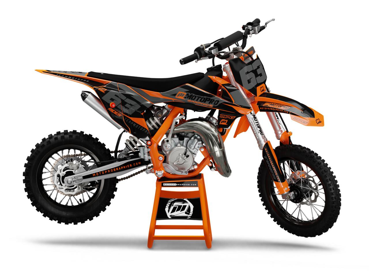 Custom 85 SX Dirt Bike ENIGMA ORANGE Series Graphics Set - FREE