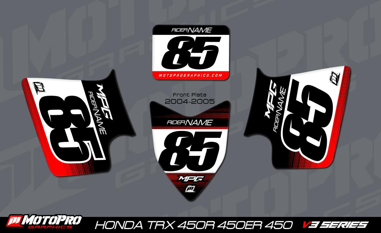 Honda TRX 450R Custom Number plate set V2