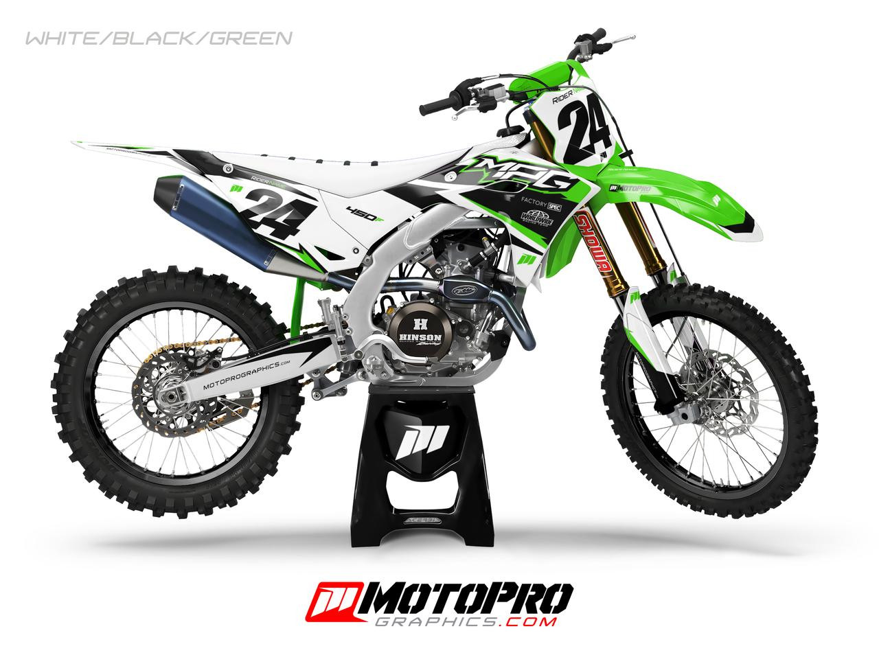 Custom Kawasaki Graphics Anomaly Series | White-Black-Green