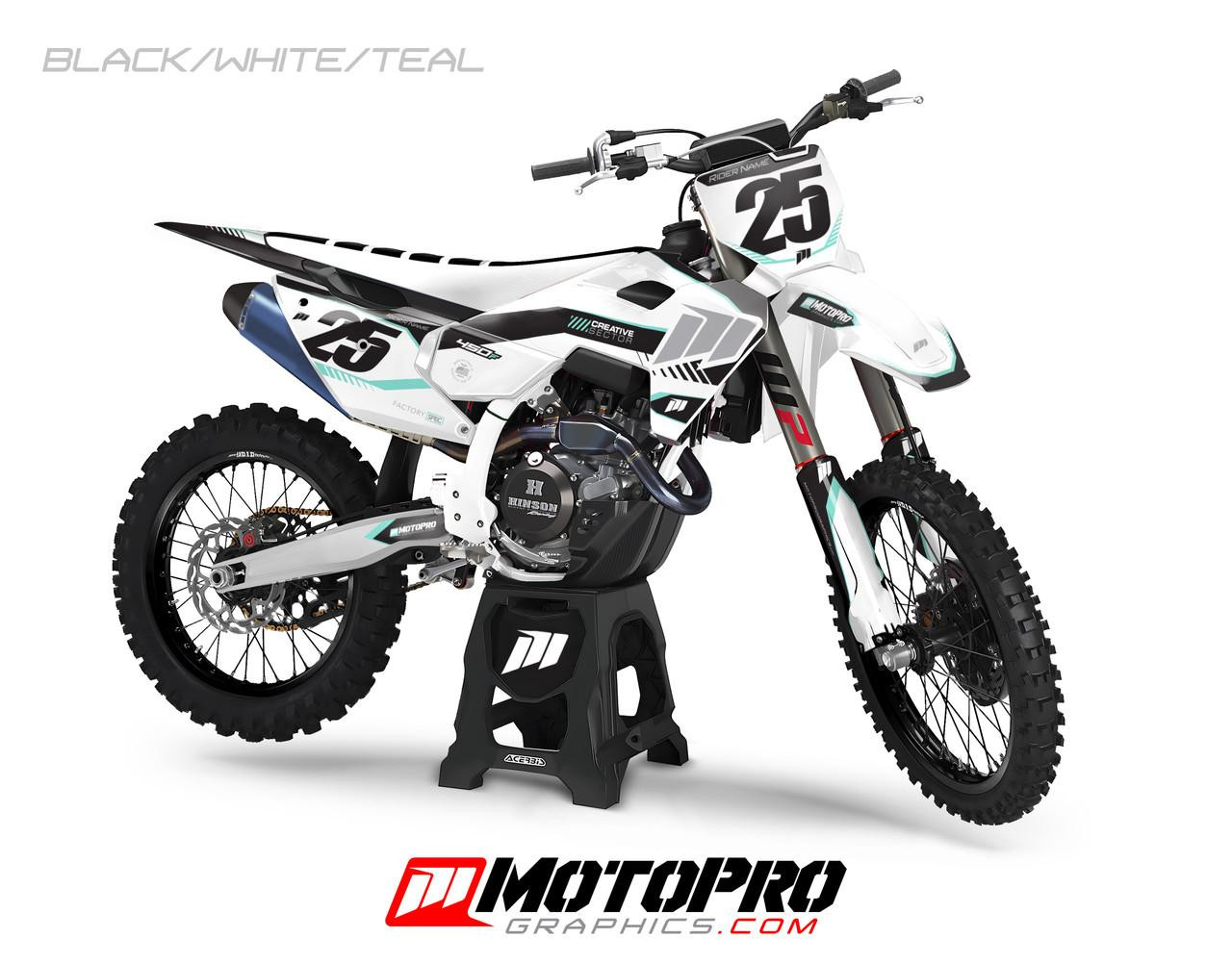 Custom Husqvarna Graphics 4Twelve Series Black White Teal