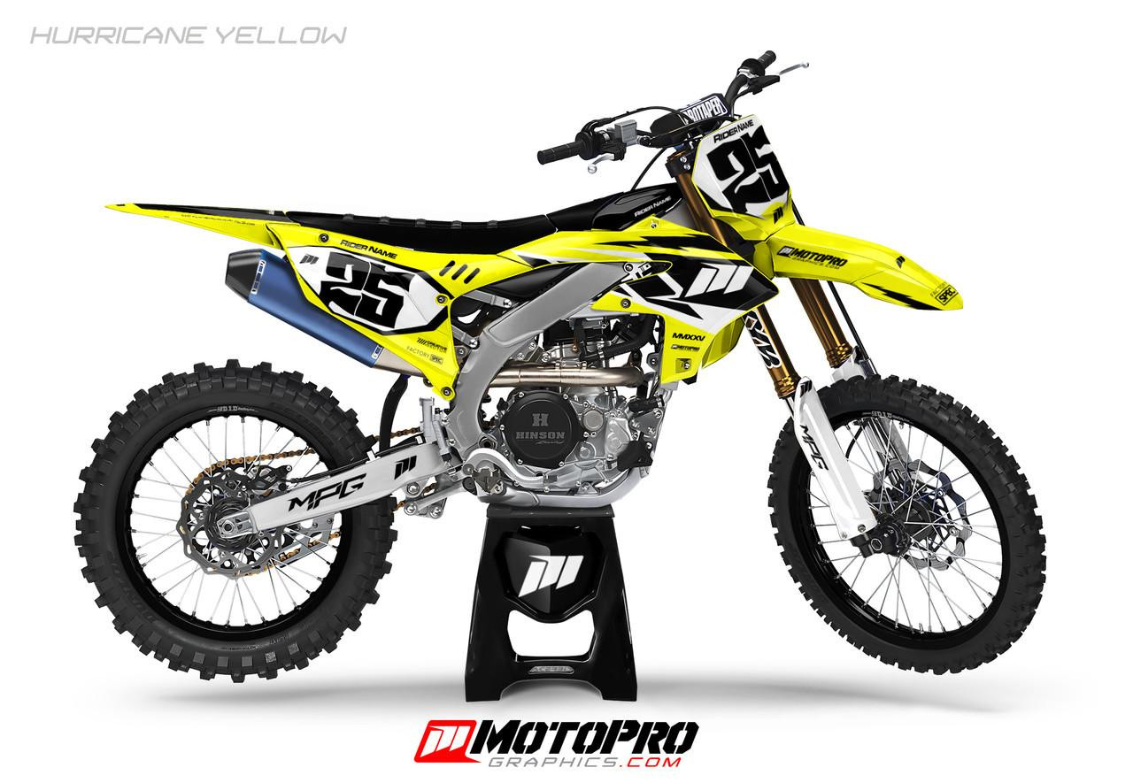 Custom Yamaha Dirt Bike Hurricane Graphics Yellow | MotoPro Graphics