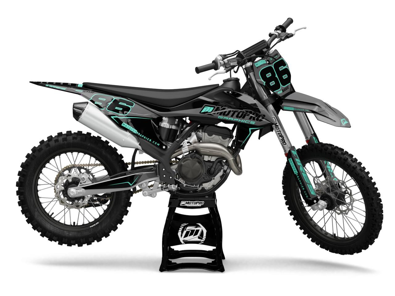Custom 125sx-450sxf Dirt Bike STEEZ Dark Series Graphics Set