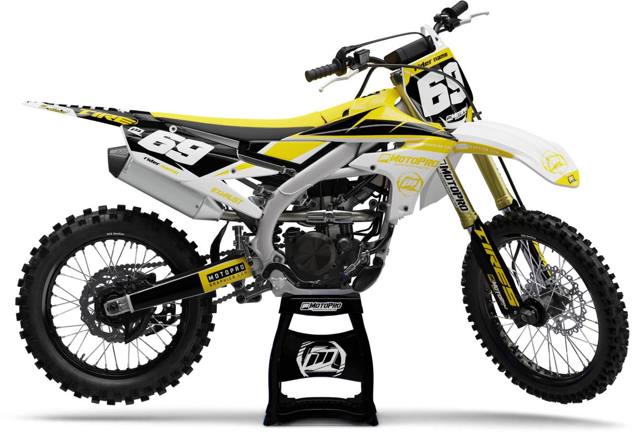 DS-X グライダー イエロー/ホワイト Custom Yamaha Dirt Bike Motorhead Yellow Graphics - FREE SHIPPING