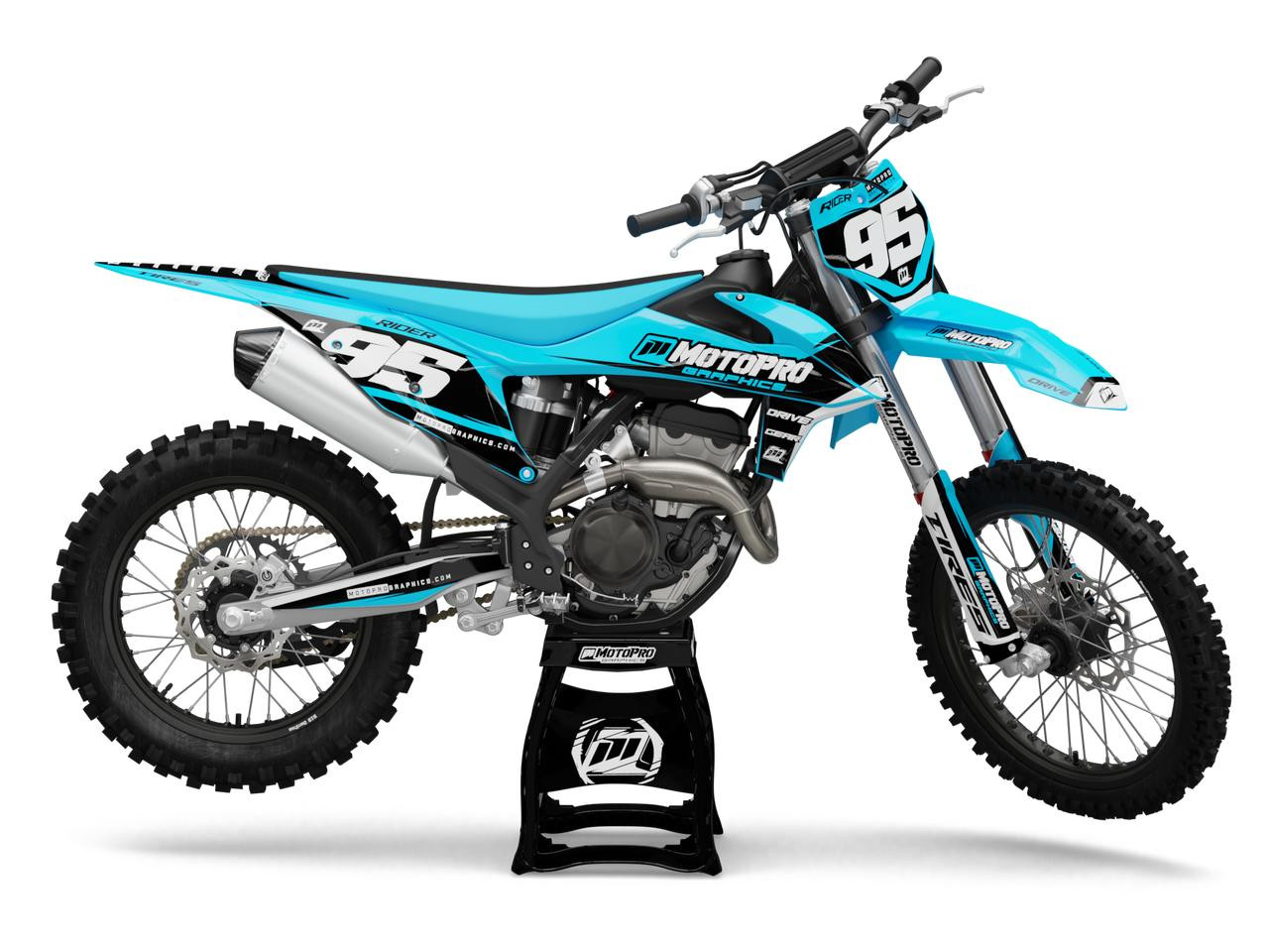 Custom KTM Dirt Bike SHADOW BLUE Series Graphics Set - MotoPro 