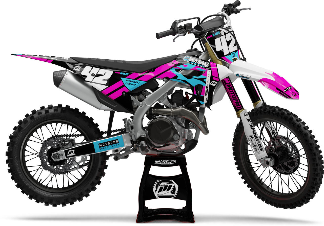 Custom Honda Dirt Bike PINKER Series Graphics - MotoPro Graphics