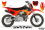 MotoPro Graphics Honda CRF110 Pit Bike BURNOUT BLACK RED YELLOW V2 Series Graphics