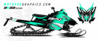 MotoPro Graphics Polaris AXYS RMK Snowmobile Full Sled Graphics Wrap - NIGHTCALL AQUA Series