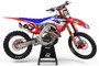 MotoPro Graphics Honda CRF450R Dirt Bike Platinum Red Blue Graphics Includes Chrome